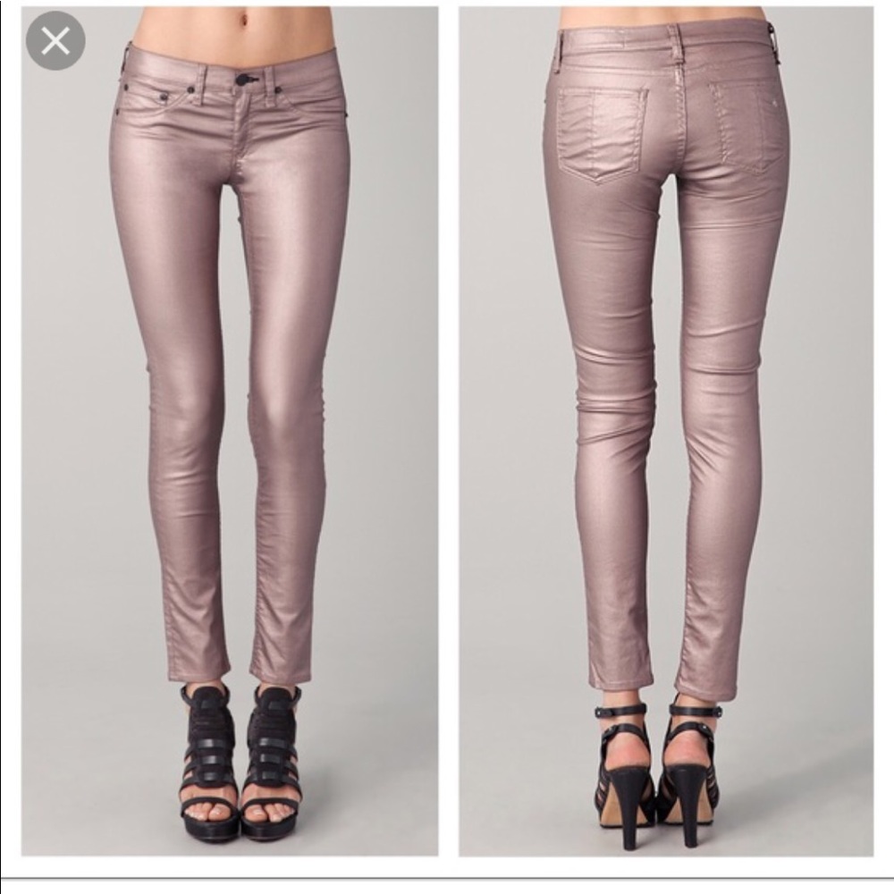 Rag & Bone metallic coated jeans